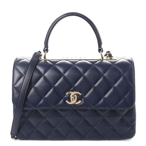 chanel bags navy blue|chanel lambskin shoulder bag.